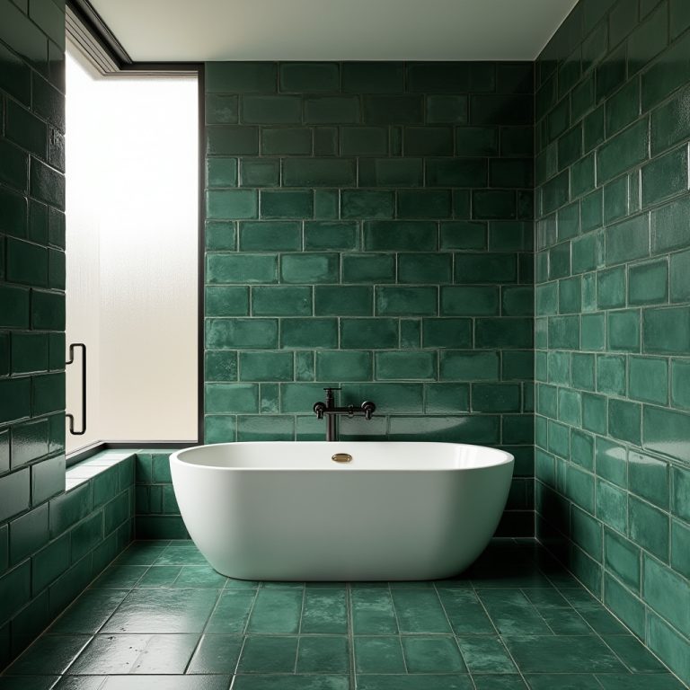 dark green tile bathroom 1