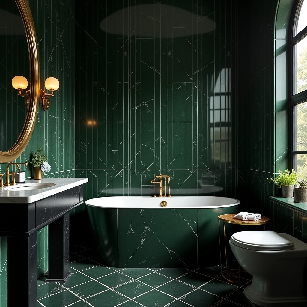 dark green tile bathroom 13