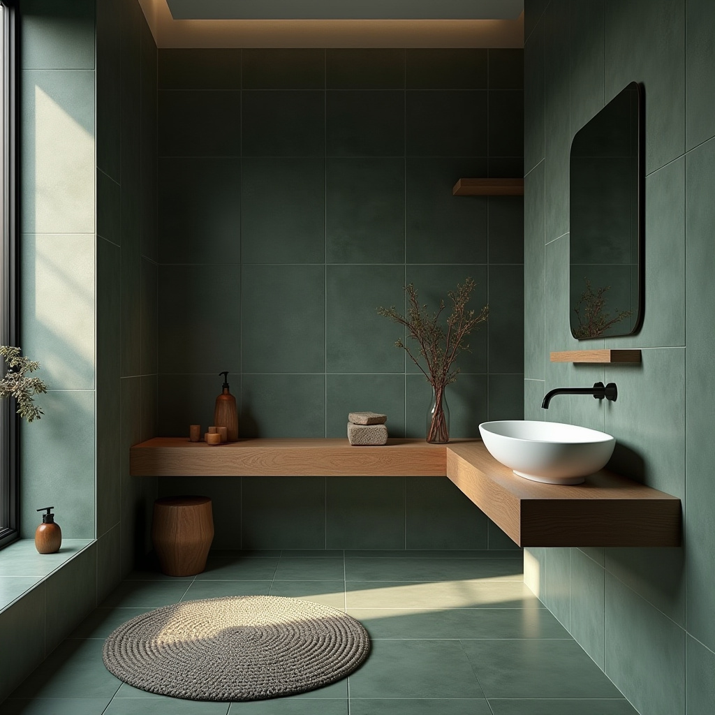 dark green tile bathroom 16