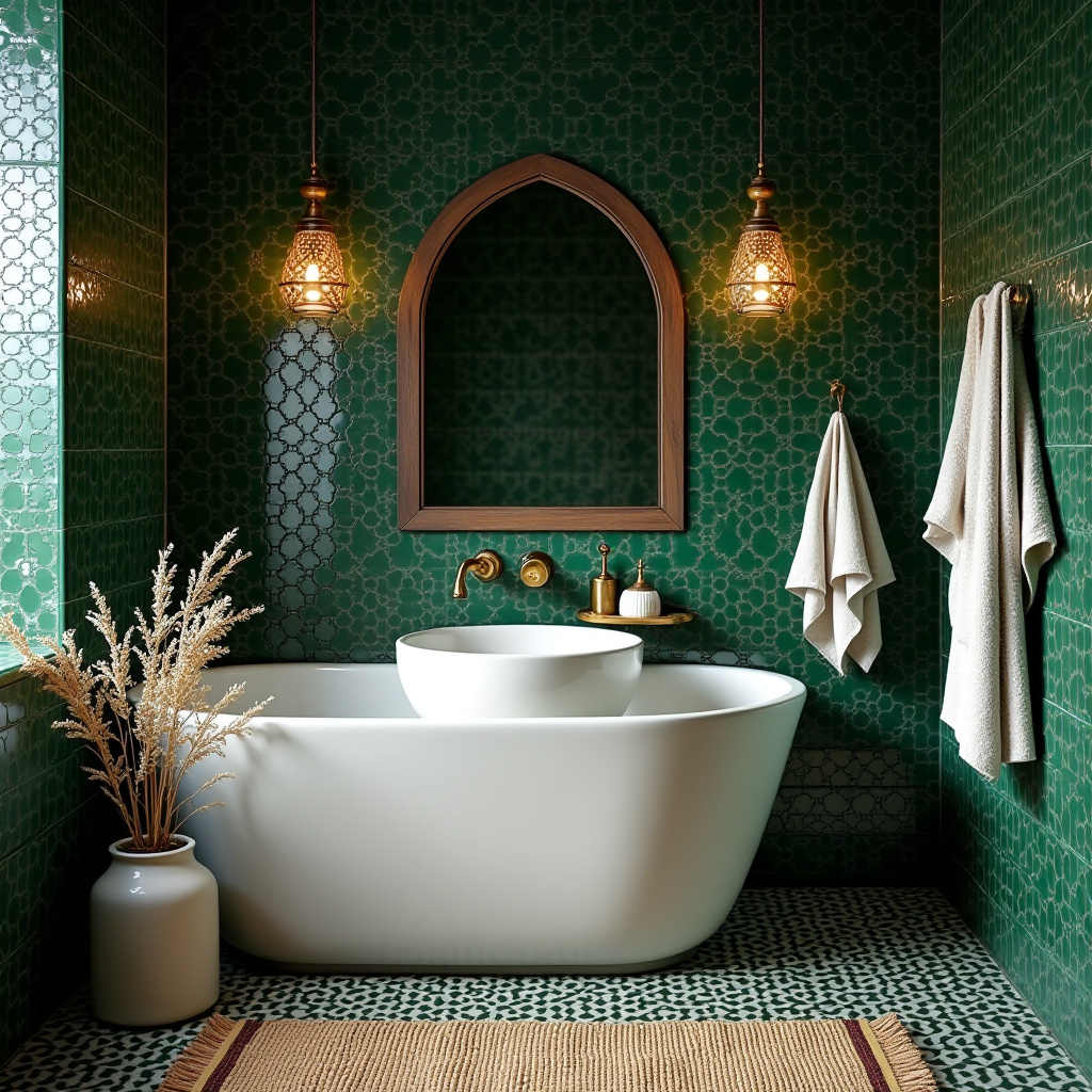 dark green tile bathroom 21