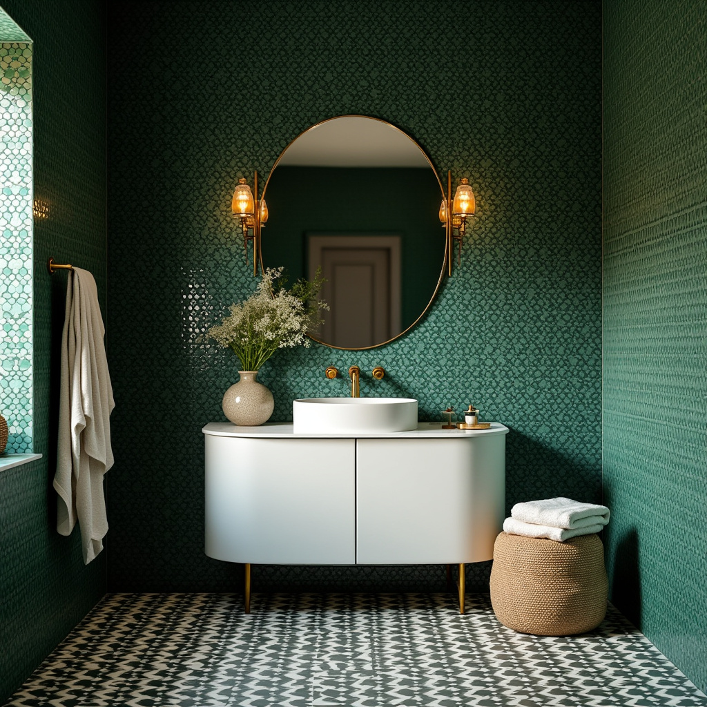 dark green tile bathroom 22