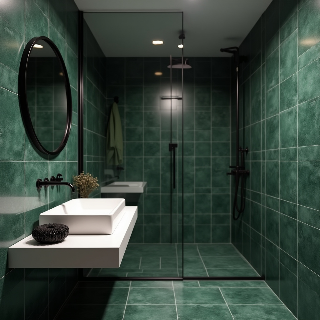 dark green tile bathroom 26