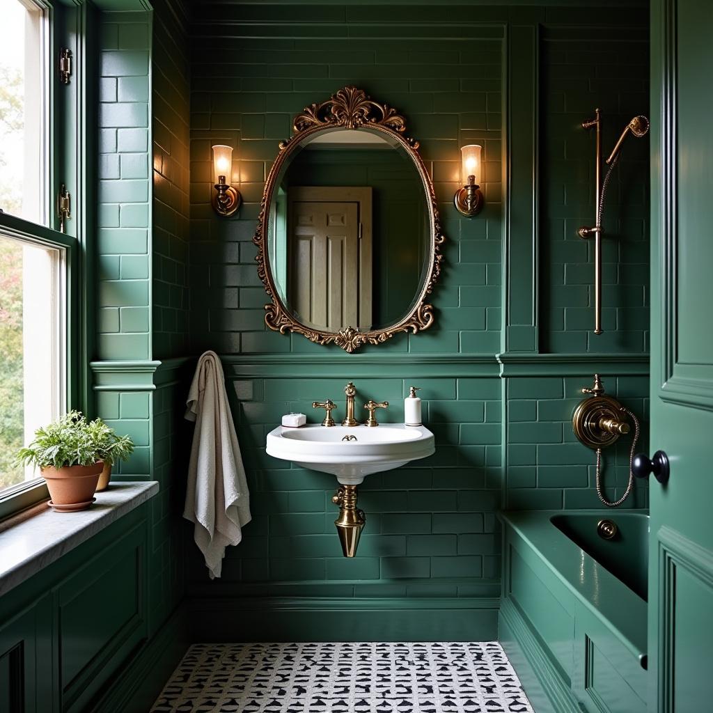 dark green tile bathroom 30