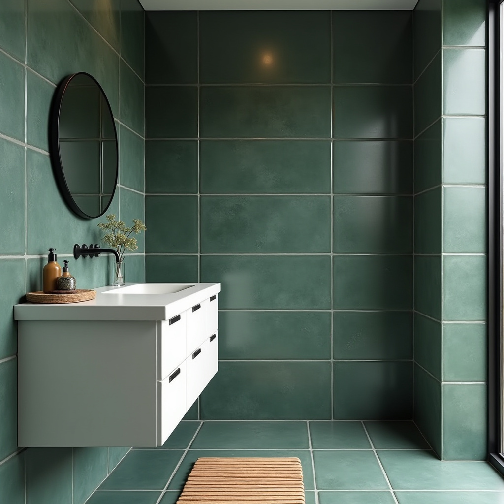 dark green tile bathroom 34