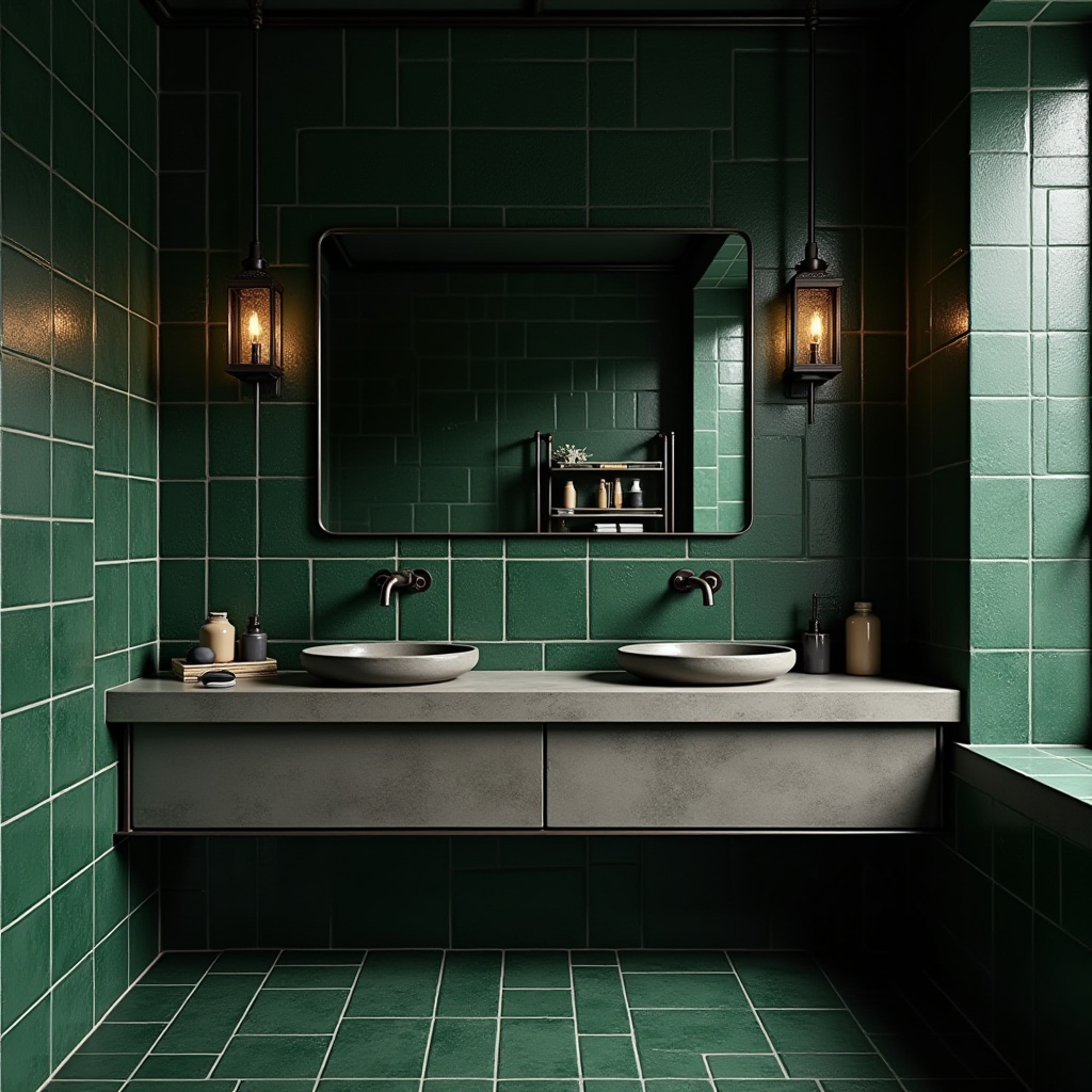 dark green tile bathroom 36
