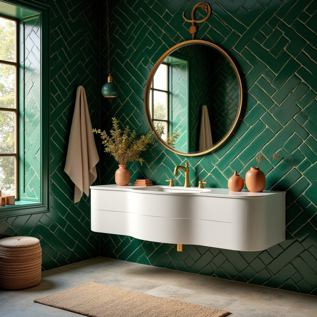 dark green tile bathroom 37