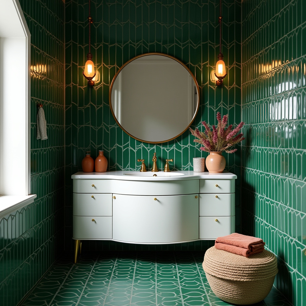 dark green tile bathroom 38