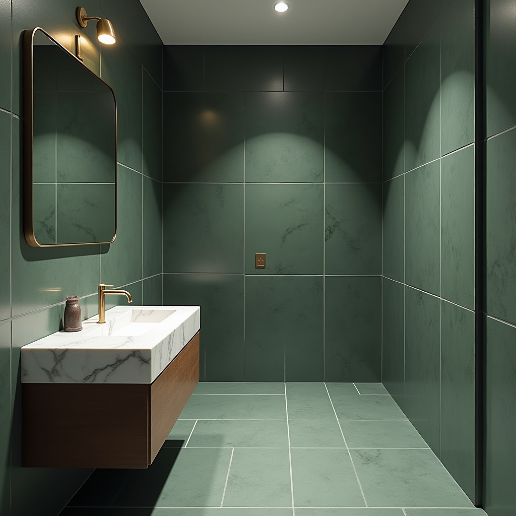 dark green tile bathroom 39