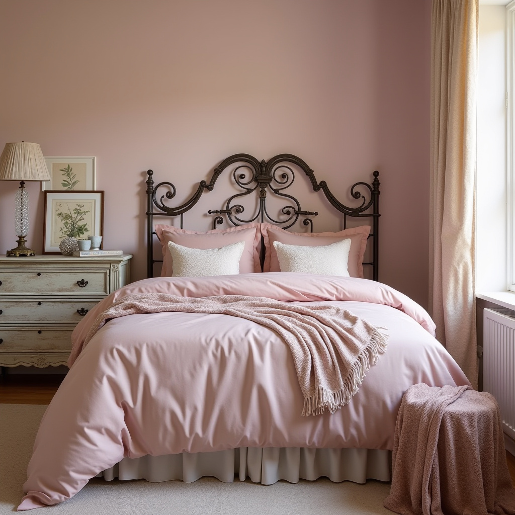 dusky pink bedroom 14