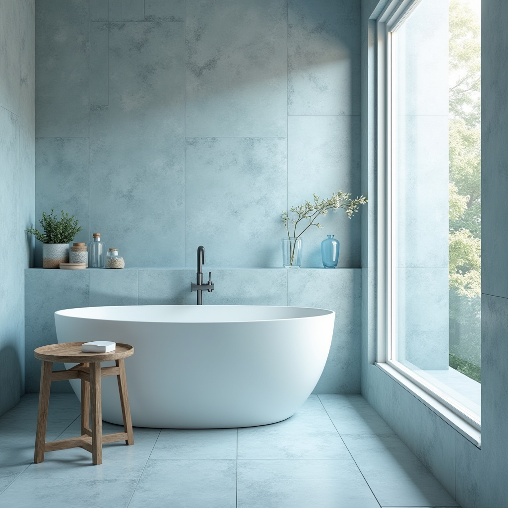 dusty blue bathroom 17