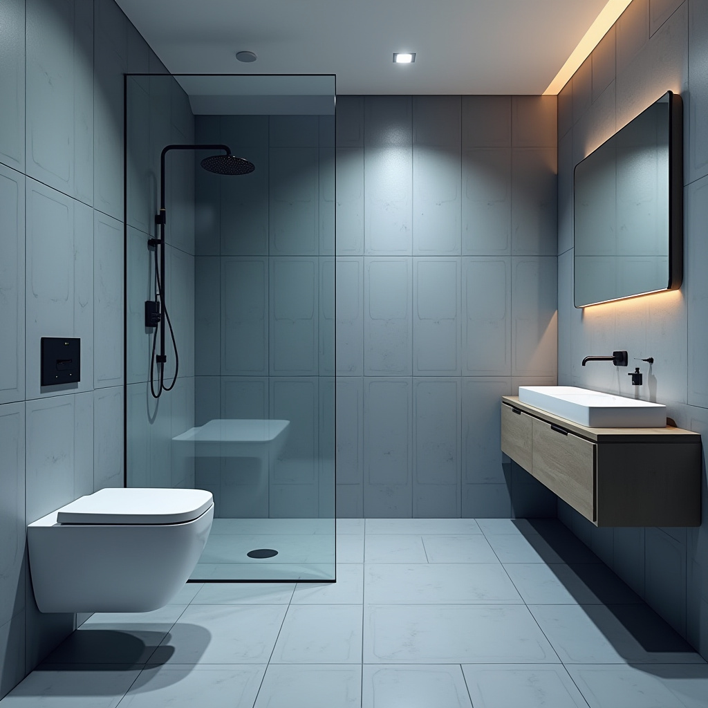 dusty blue bathroom 25