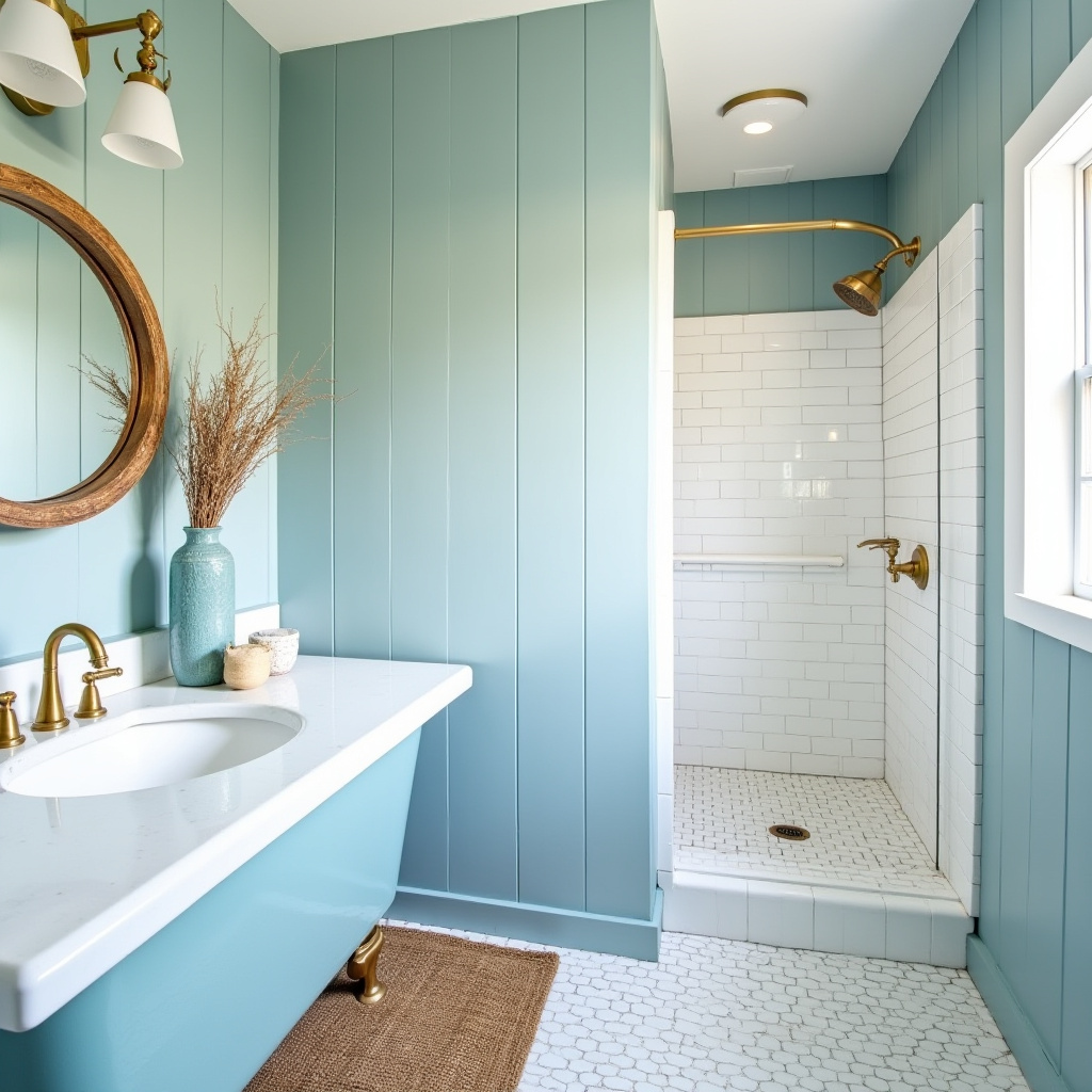 dusty blue bathroom 28
