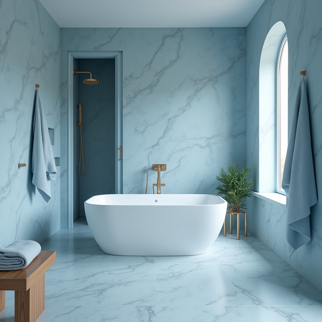 dusty blue bathroom 31