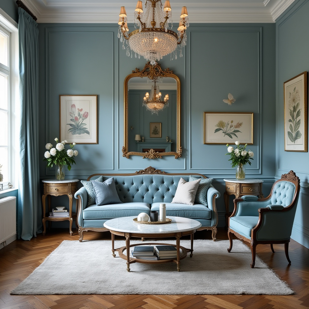 dusty blue living room 34