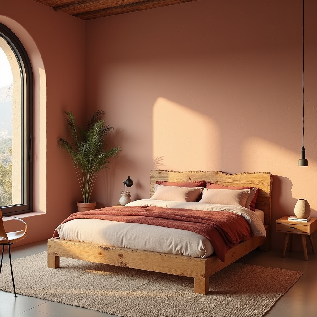 earthy pink bedroom 10