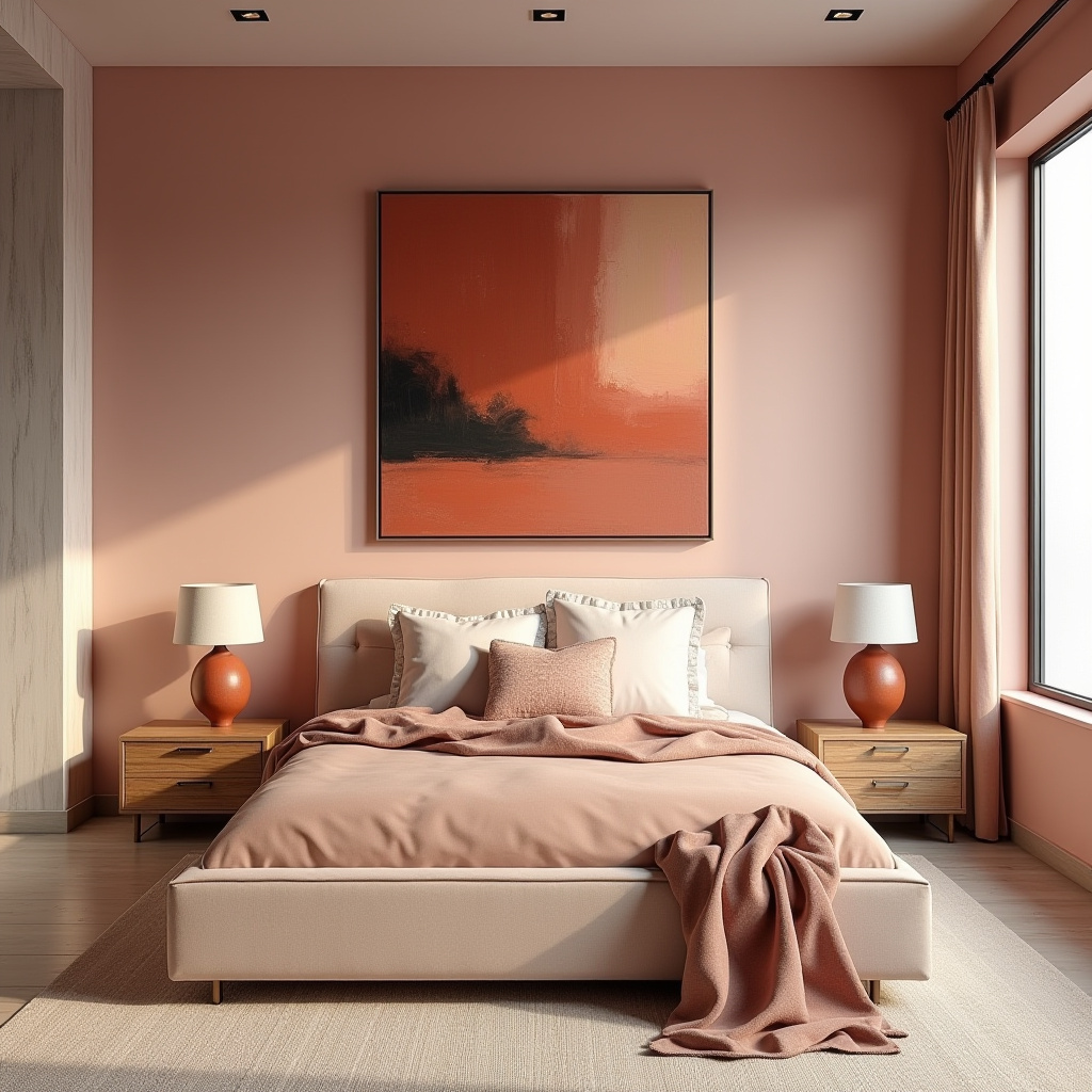 earthy pink bedroom 12