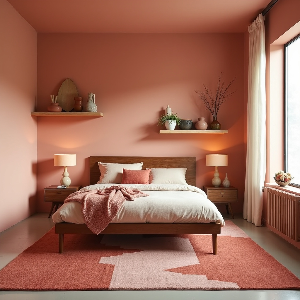 earthy pink bedroom 14
