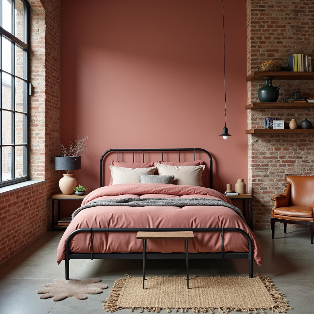 earthy pink bedroom 18