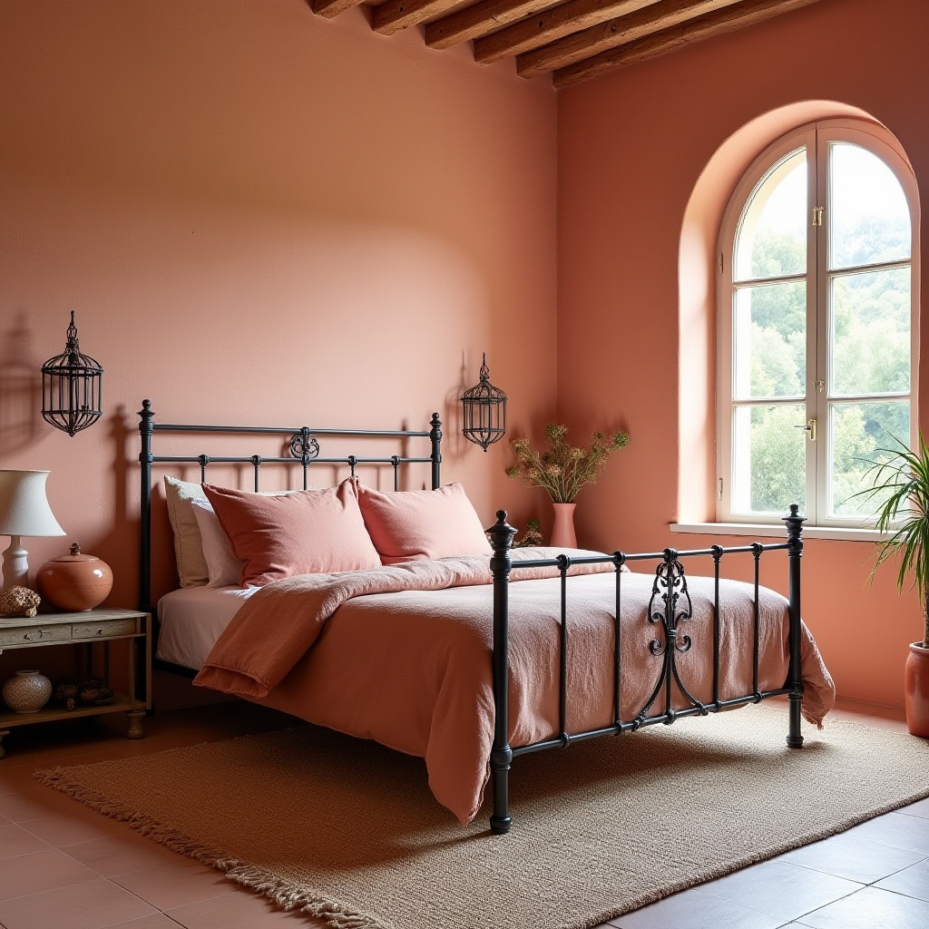 earthy pink bedroom 21