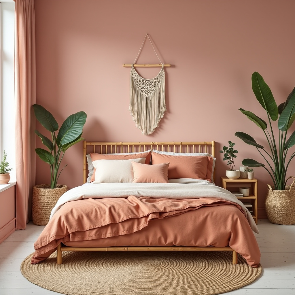 earthy pink bedroom 24