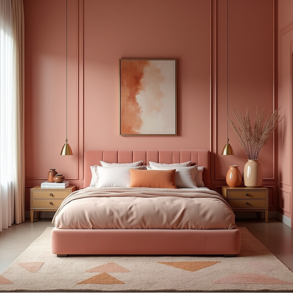 earthy pink bedroom 25
