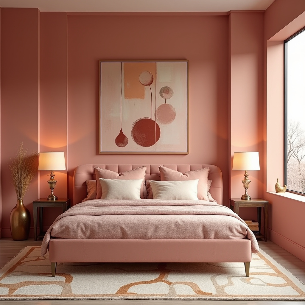 earthy pink bedroom 26