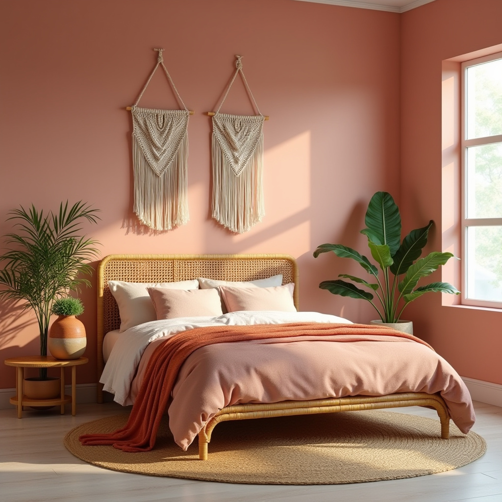 earthy pink bedroom 29