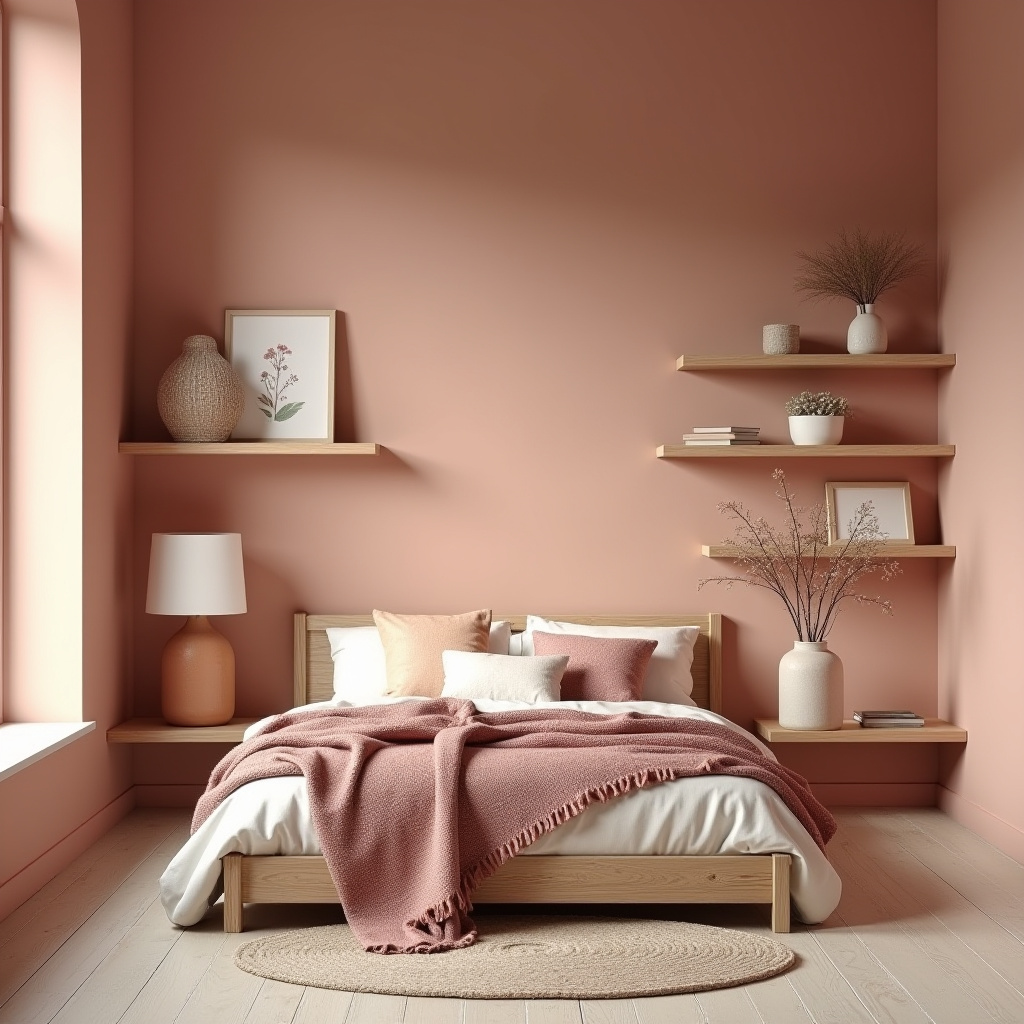 earthy pink bedroom 3