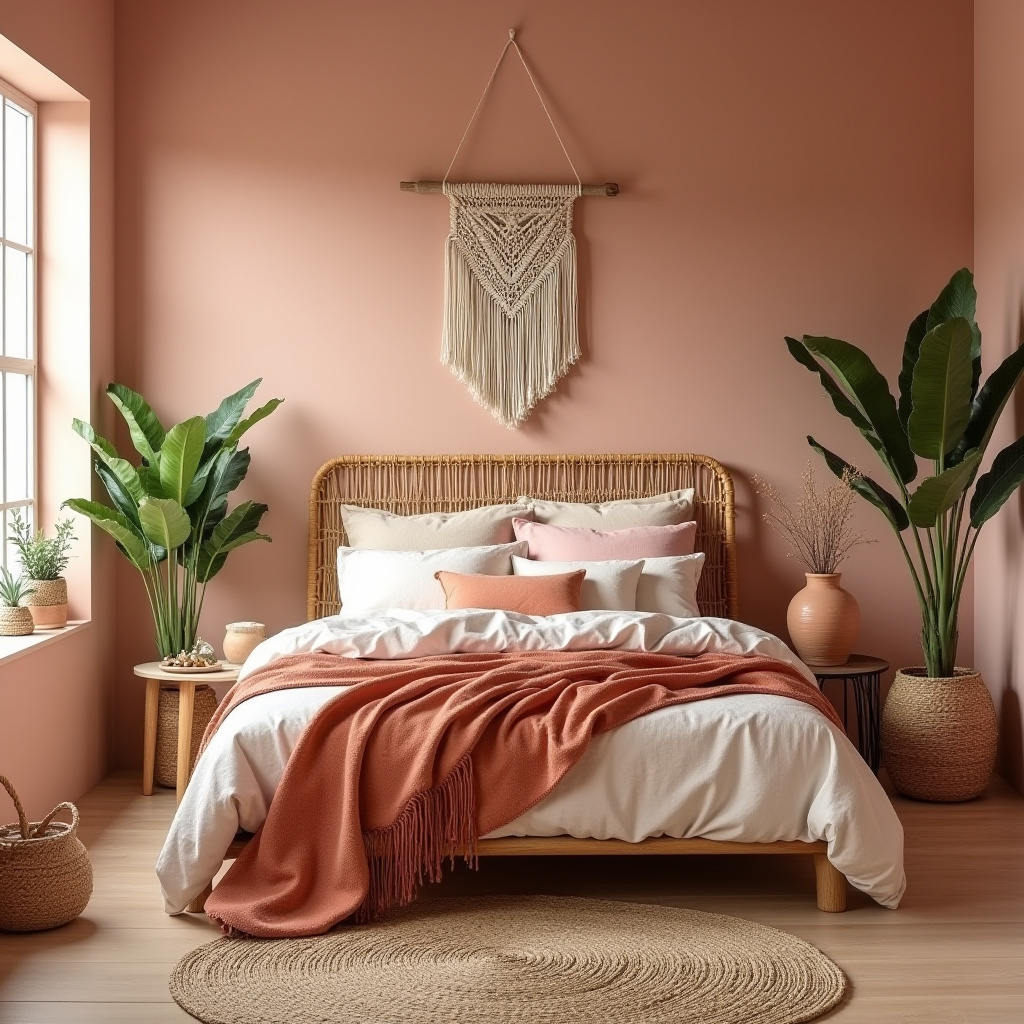 earthy pink bedroom 30