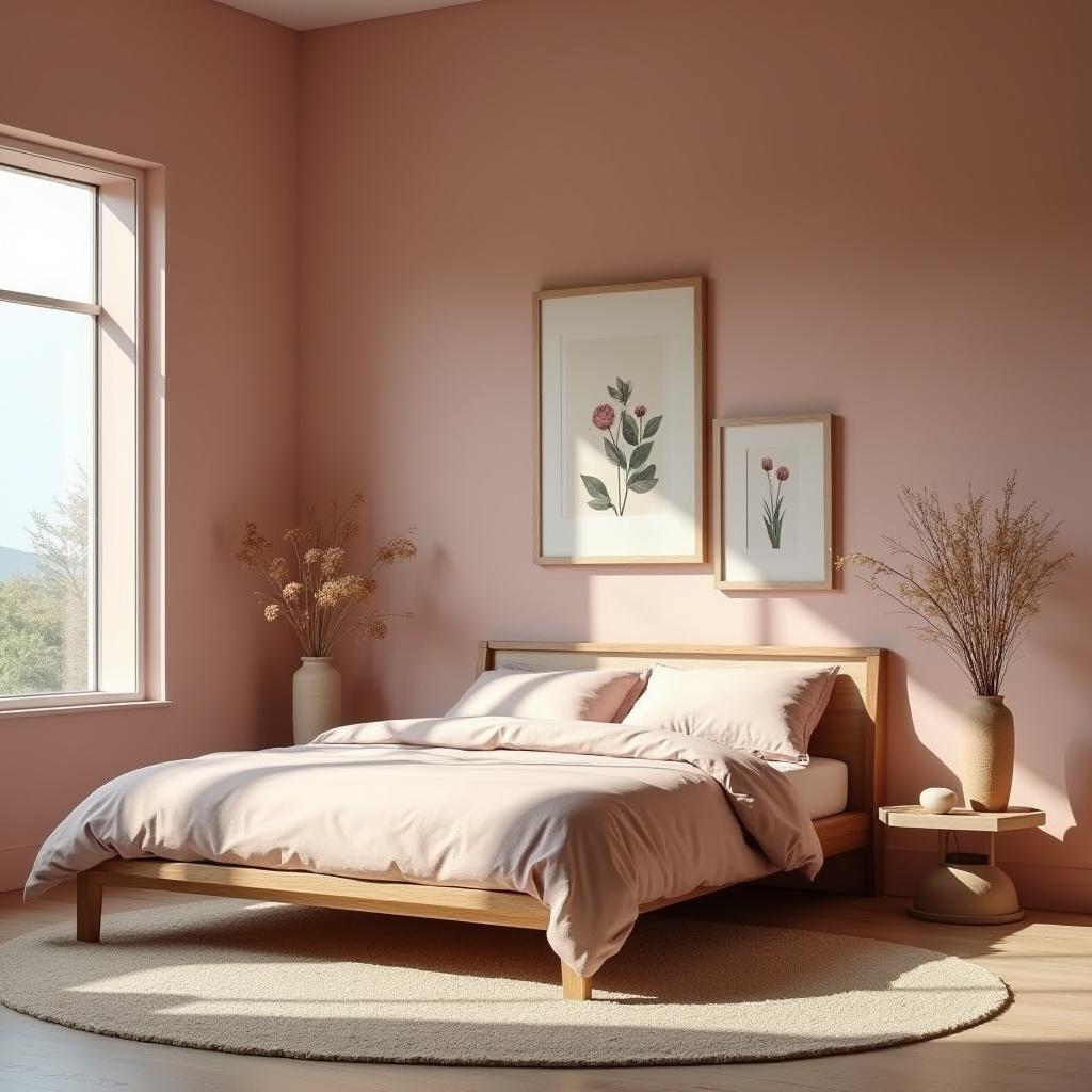 earthy pink bedroom 31