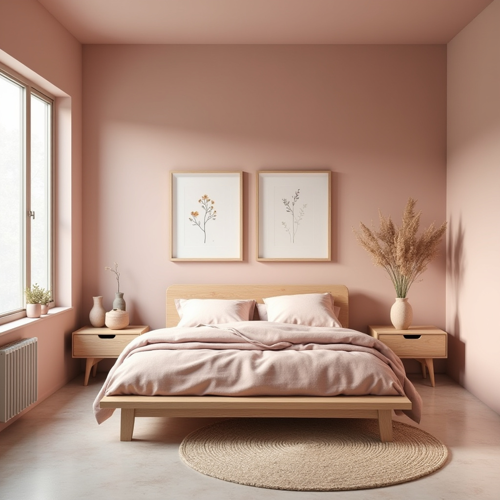earthy pink bedroom 32