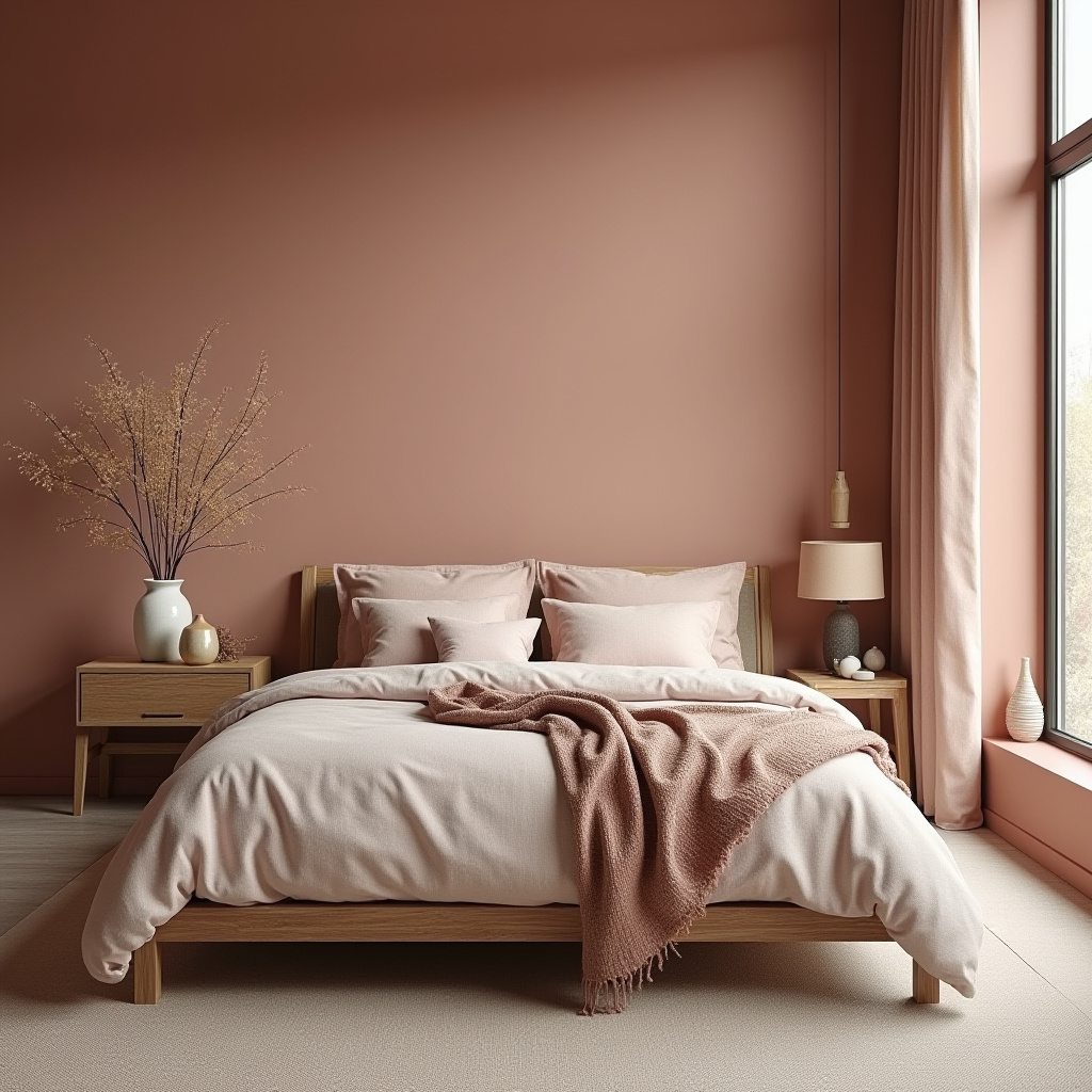 earthy pink bedroom 35