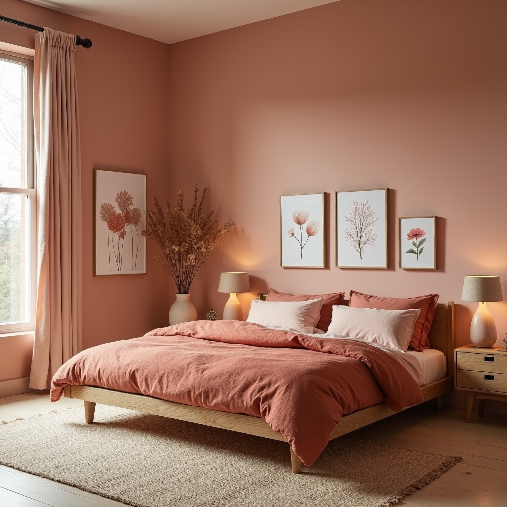 earthy pink bedroom 38