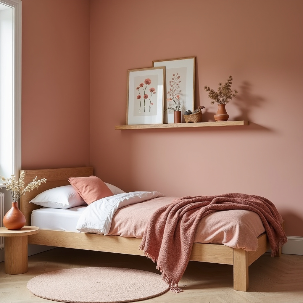 earthy pink bedroom 4