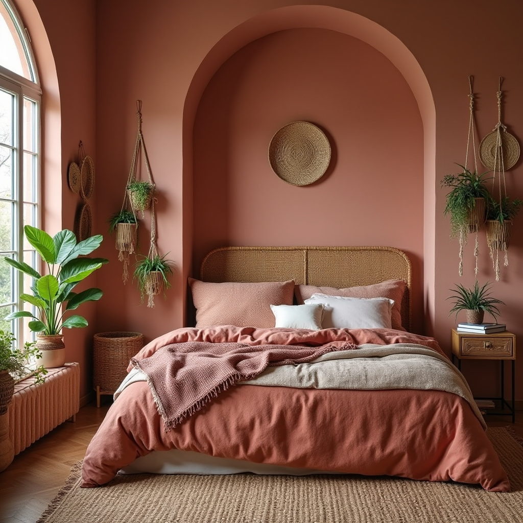 earthy pink bedroom 5