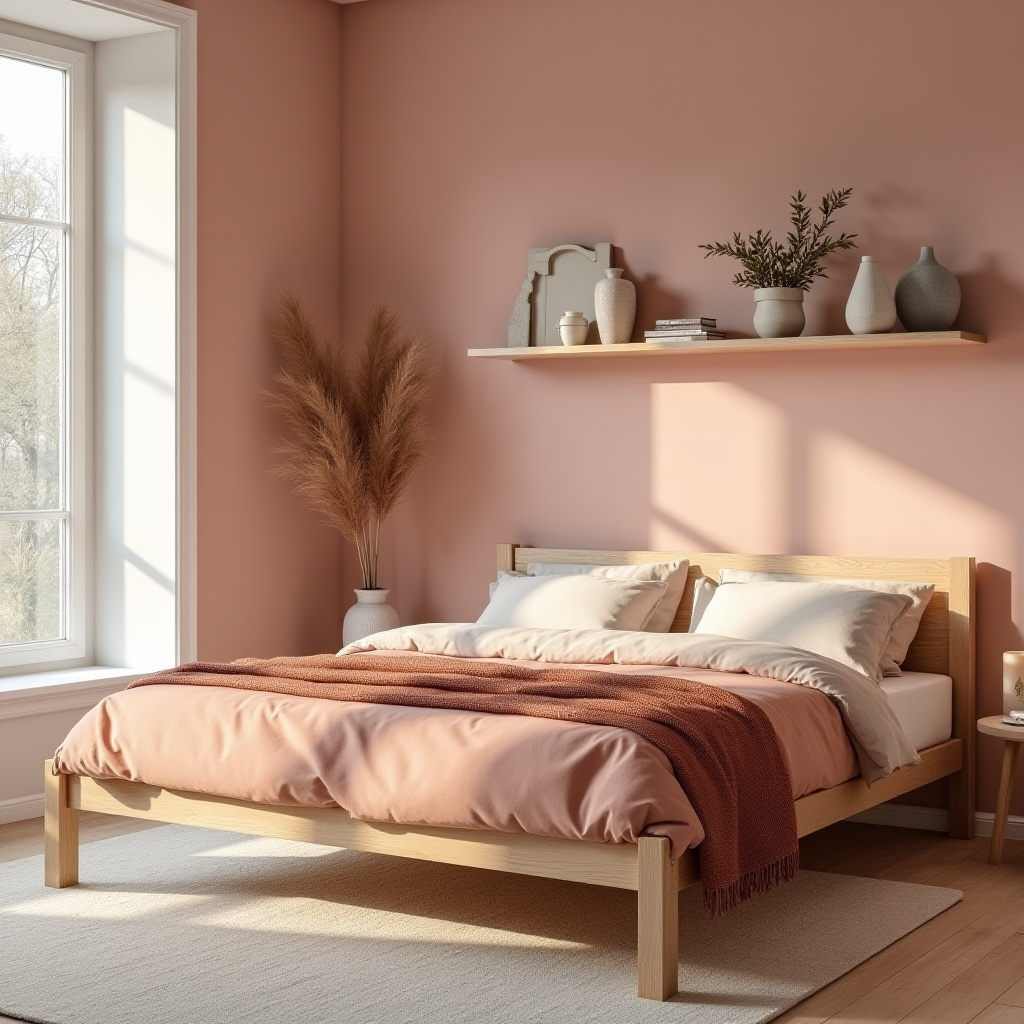 earthy pink bedroom 7