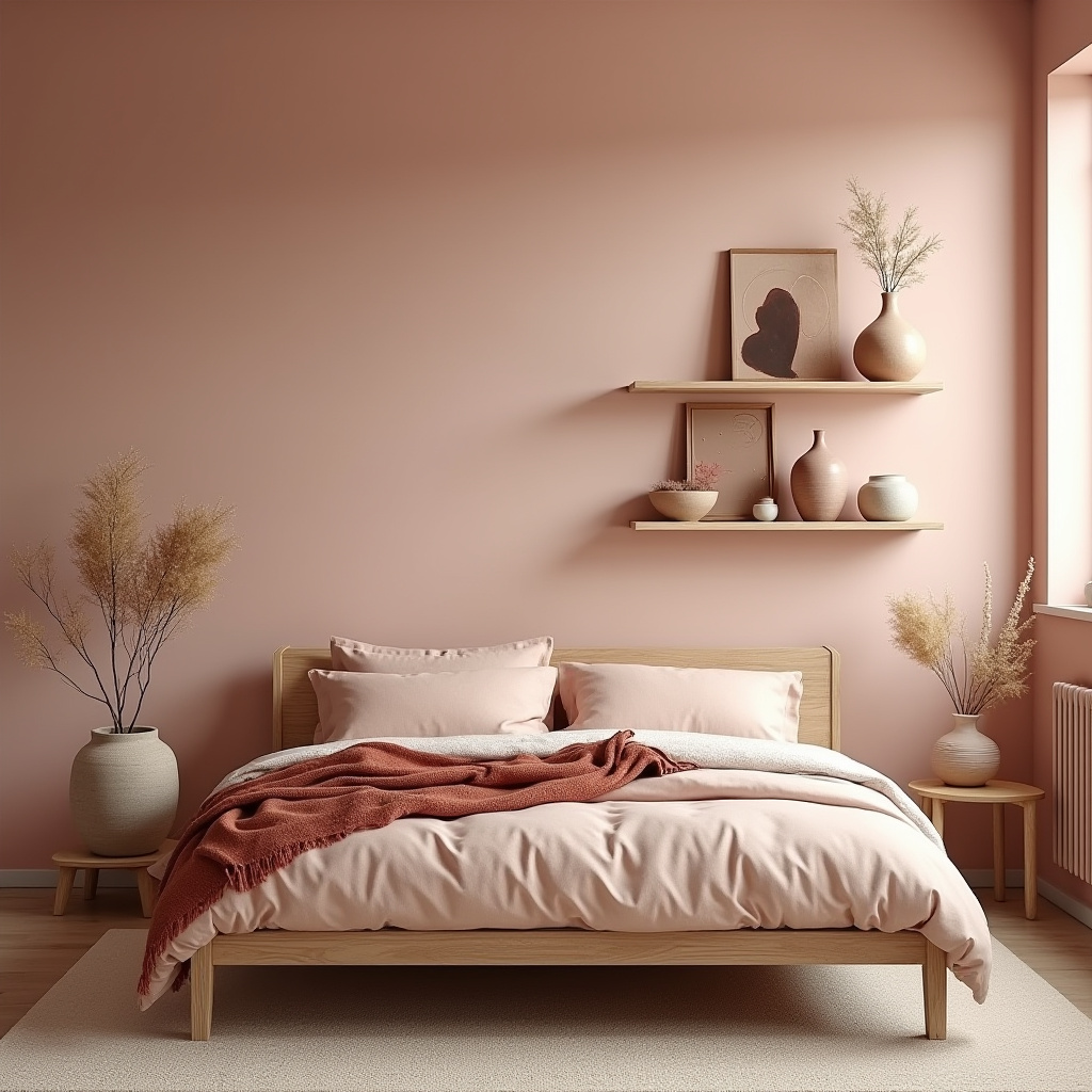 earthy pink bedroom 8