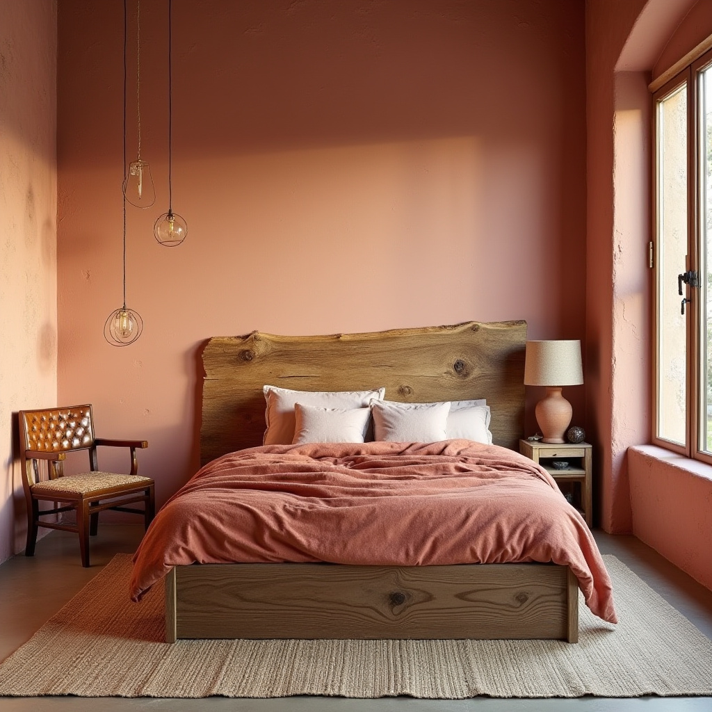 earthy pink bedroom 9