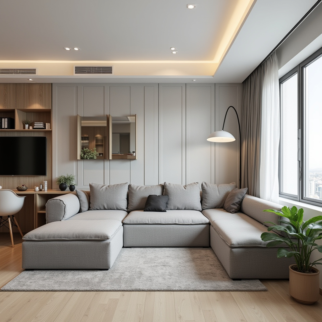 gray sectional living room 35