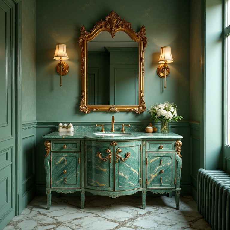 green and gold bathroom ideas 1