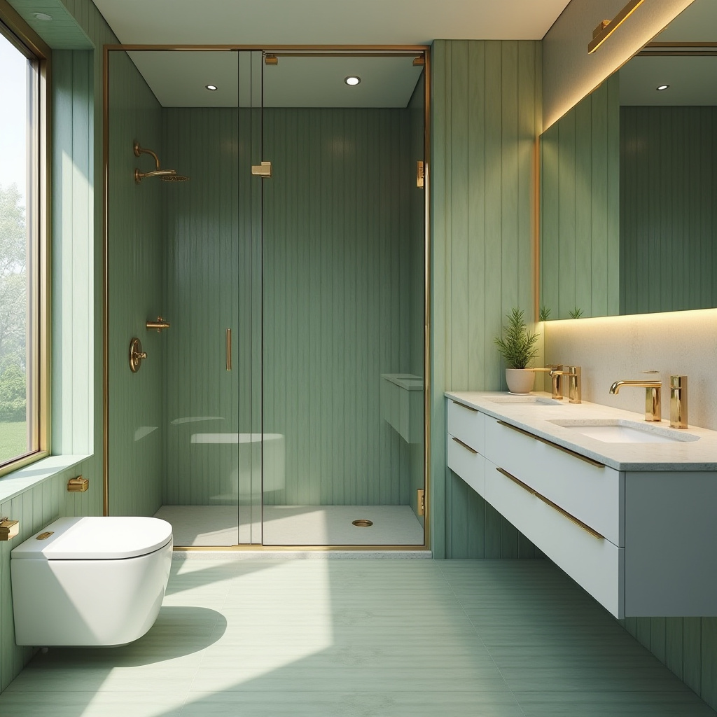 green and gold bathroom ideas 10