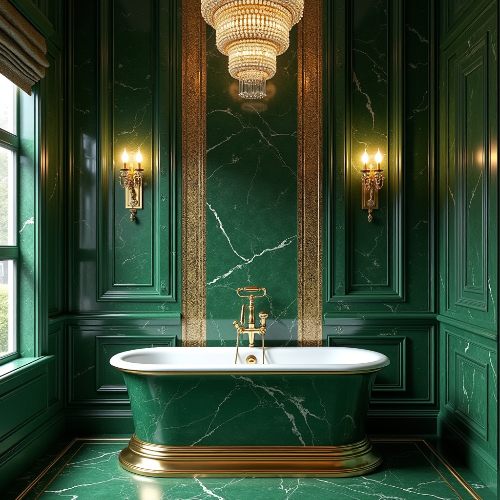 green and gold bathroom ideas 12