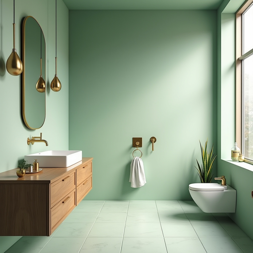 green and gold bathroom ideas 14