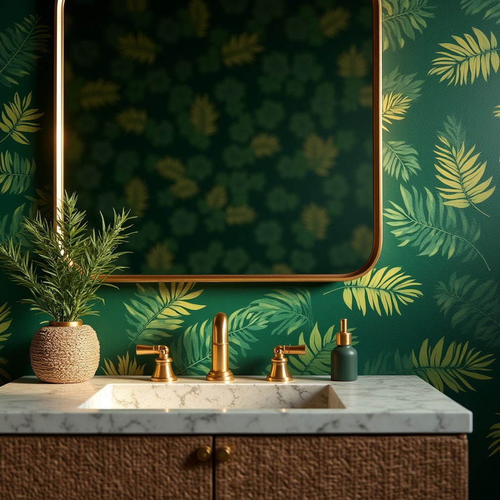 green and gold bathroom ideas 16
