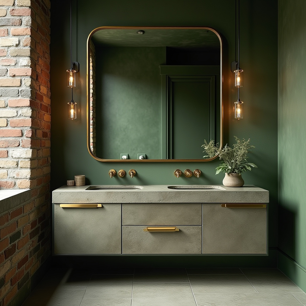 green and gold bathroom ideas 17
