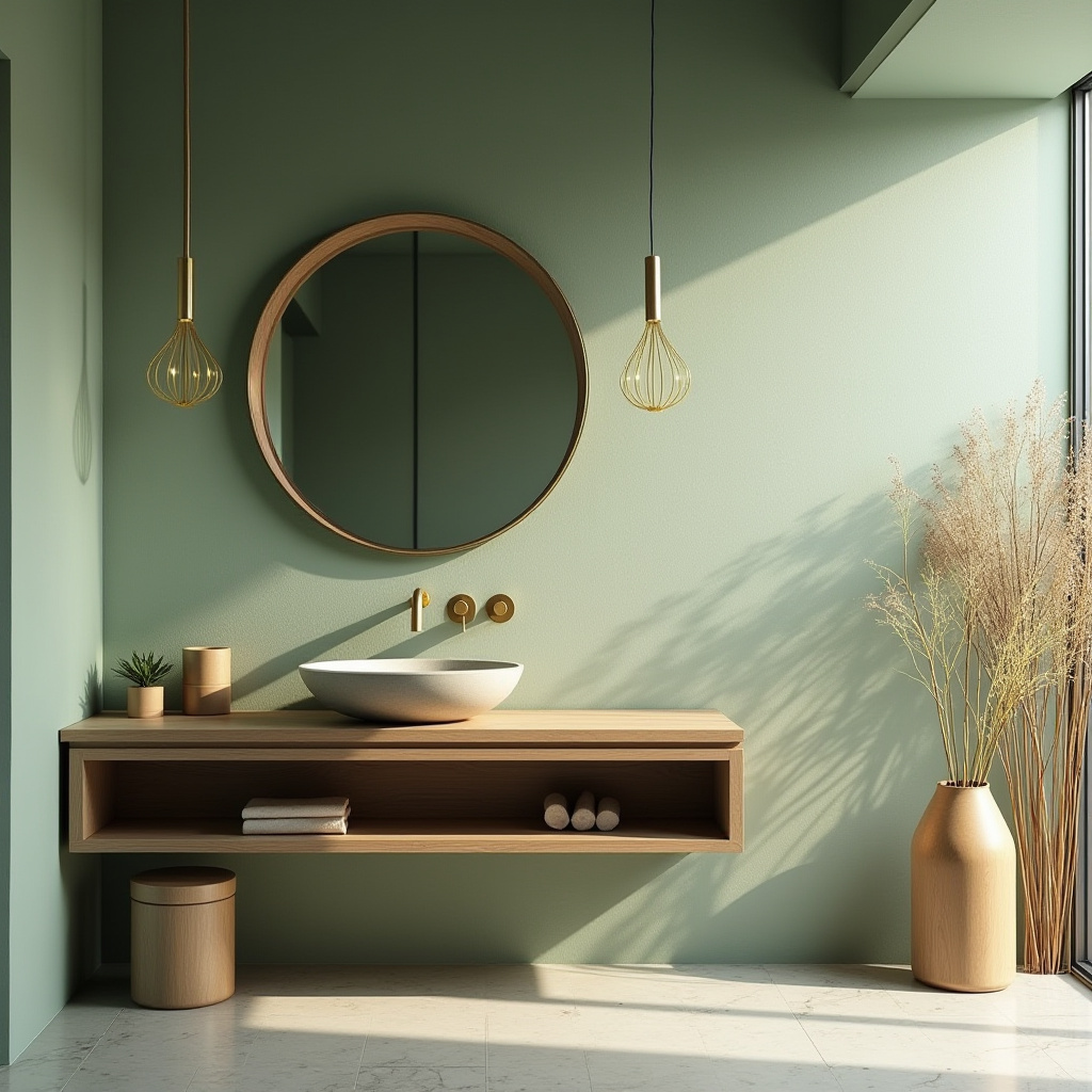 green and gold bathroom ideas 20