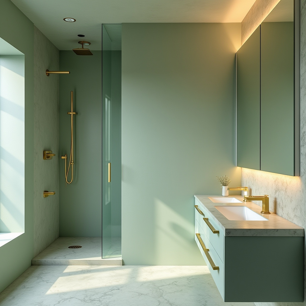 green and gold bathroom ideas 27