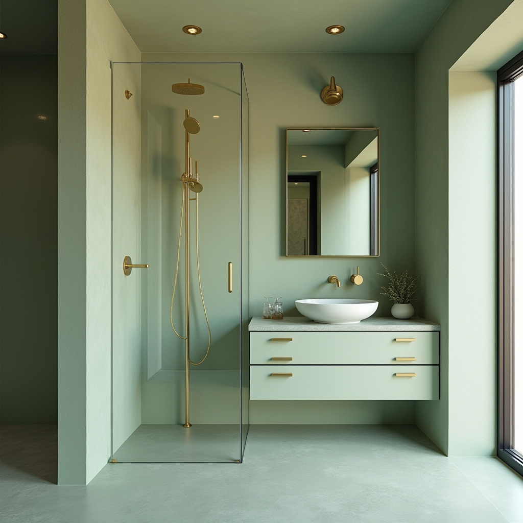 green and gold bathroom ideas 28