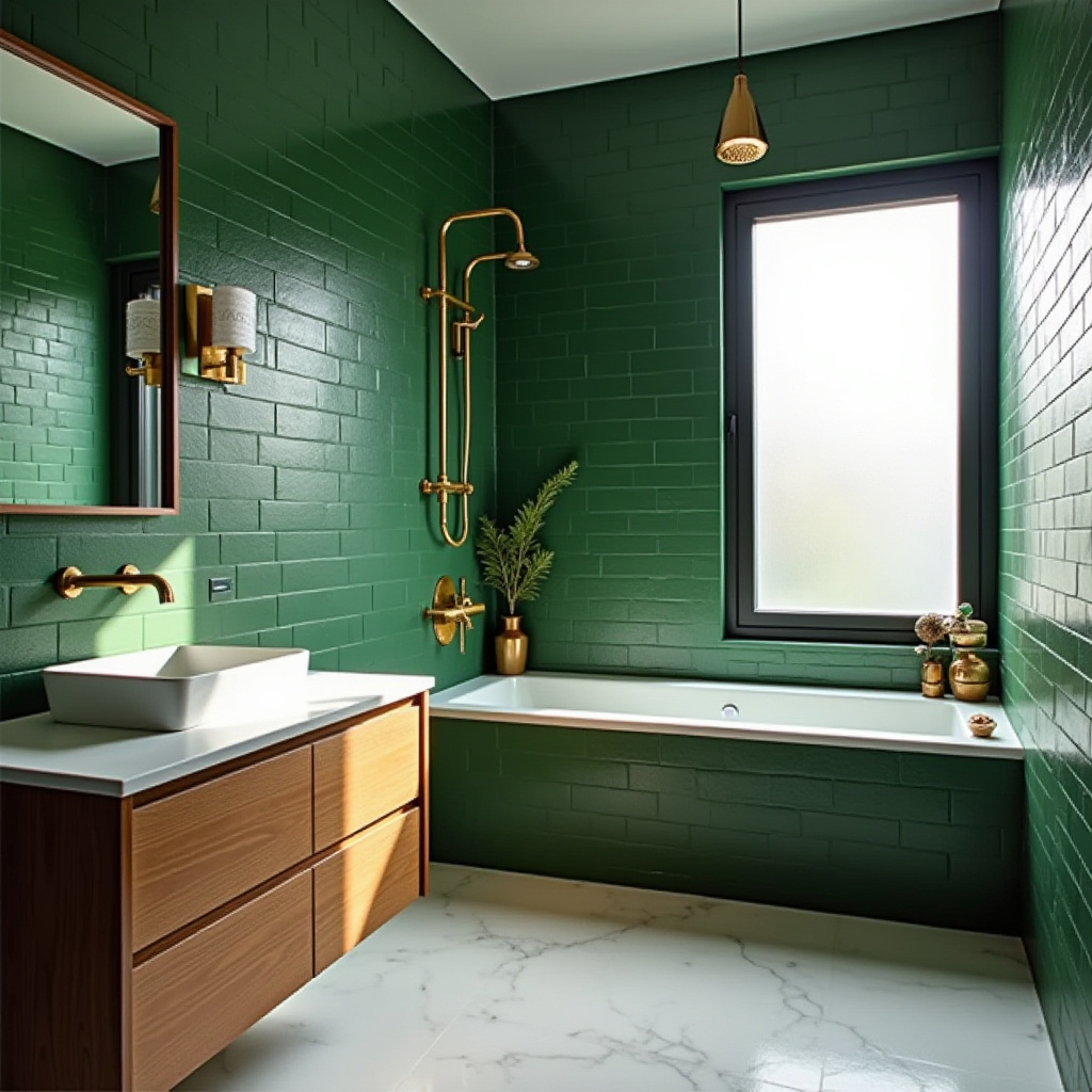 green and gold bathroom ideas 3