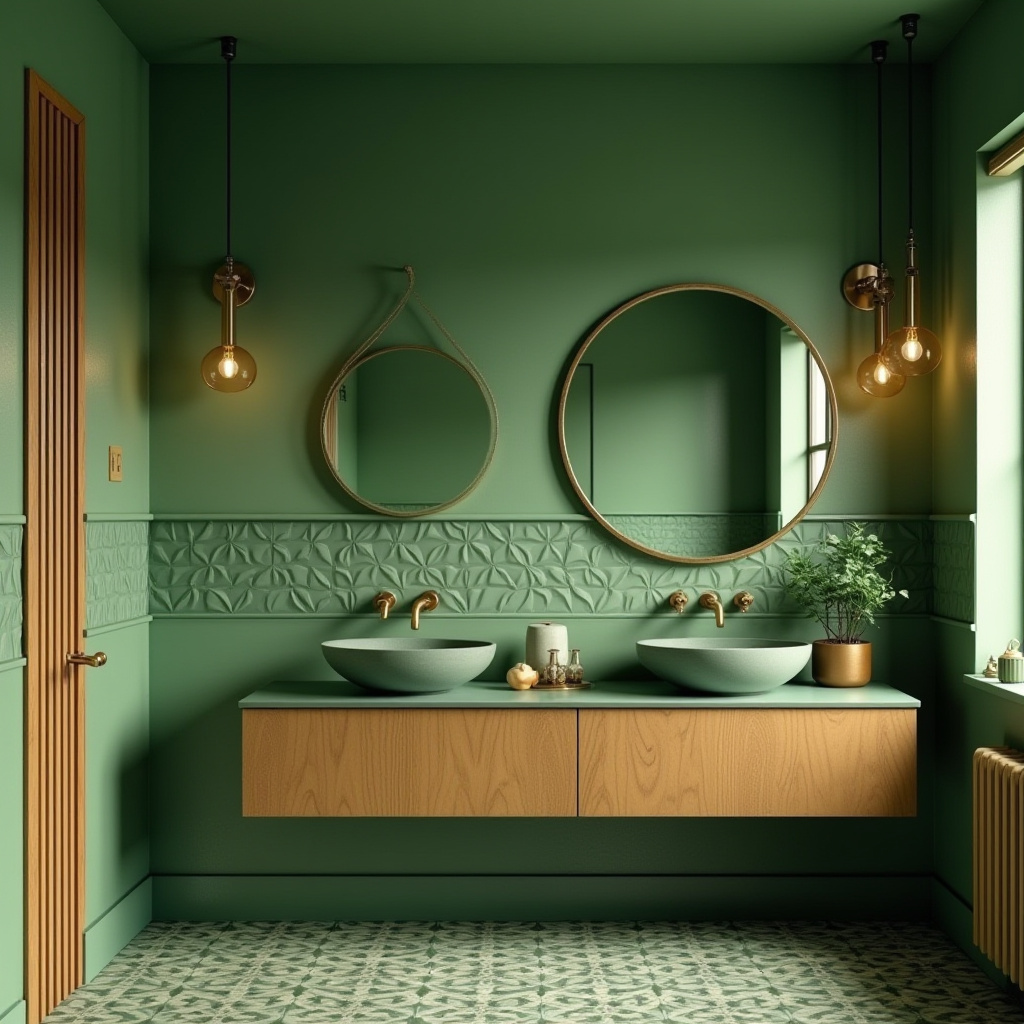 green and gold bathroom ideas 31